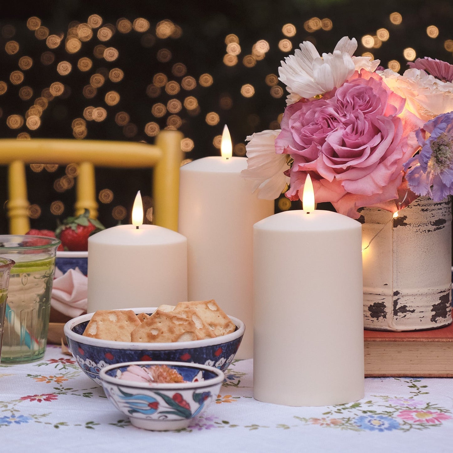 TruGlow® Waterproof Outdoor Candle Trio