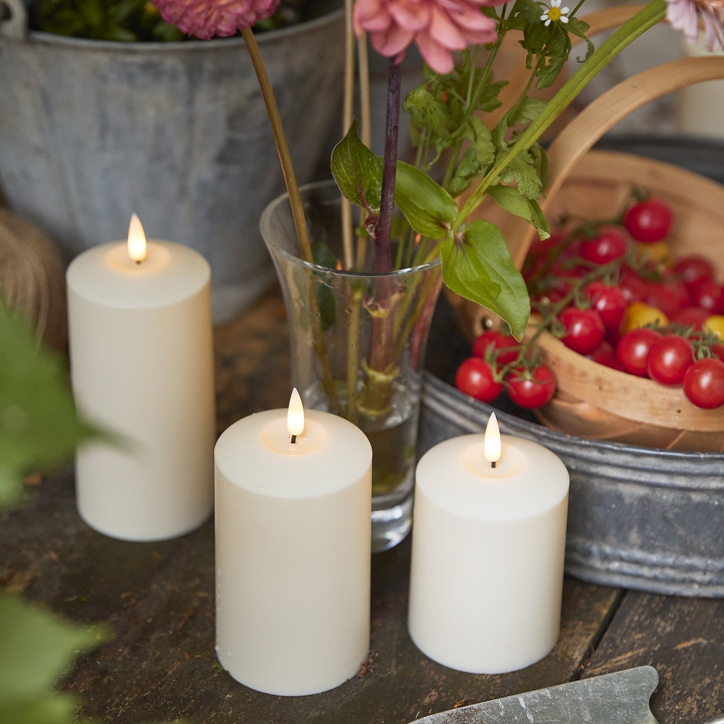 TruGlow® Waterproof Outdoor Candle Trio