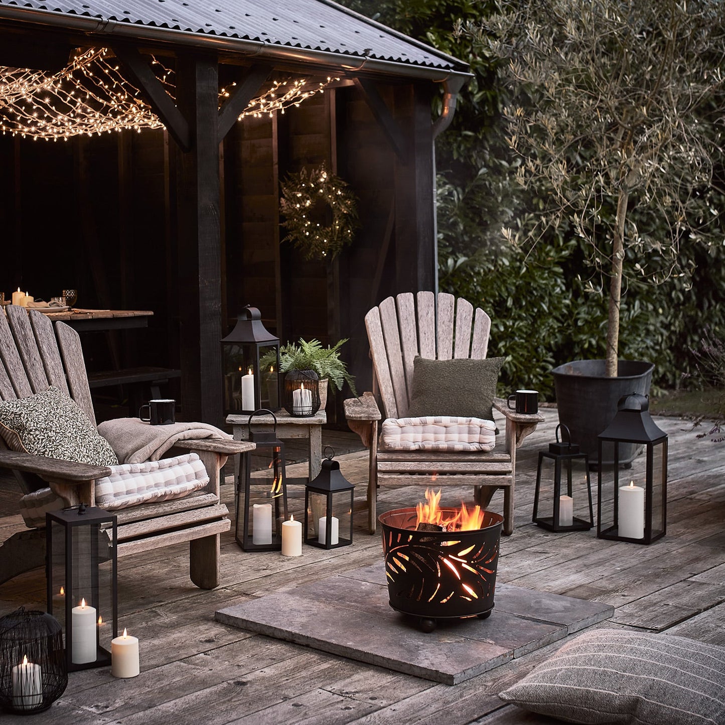 59cm Albury Black Garden Lantern with TruGlow® Candle