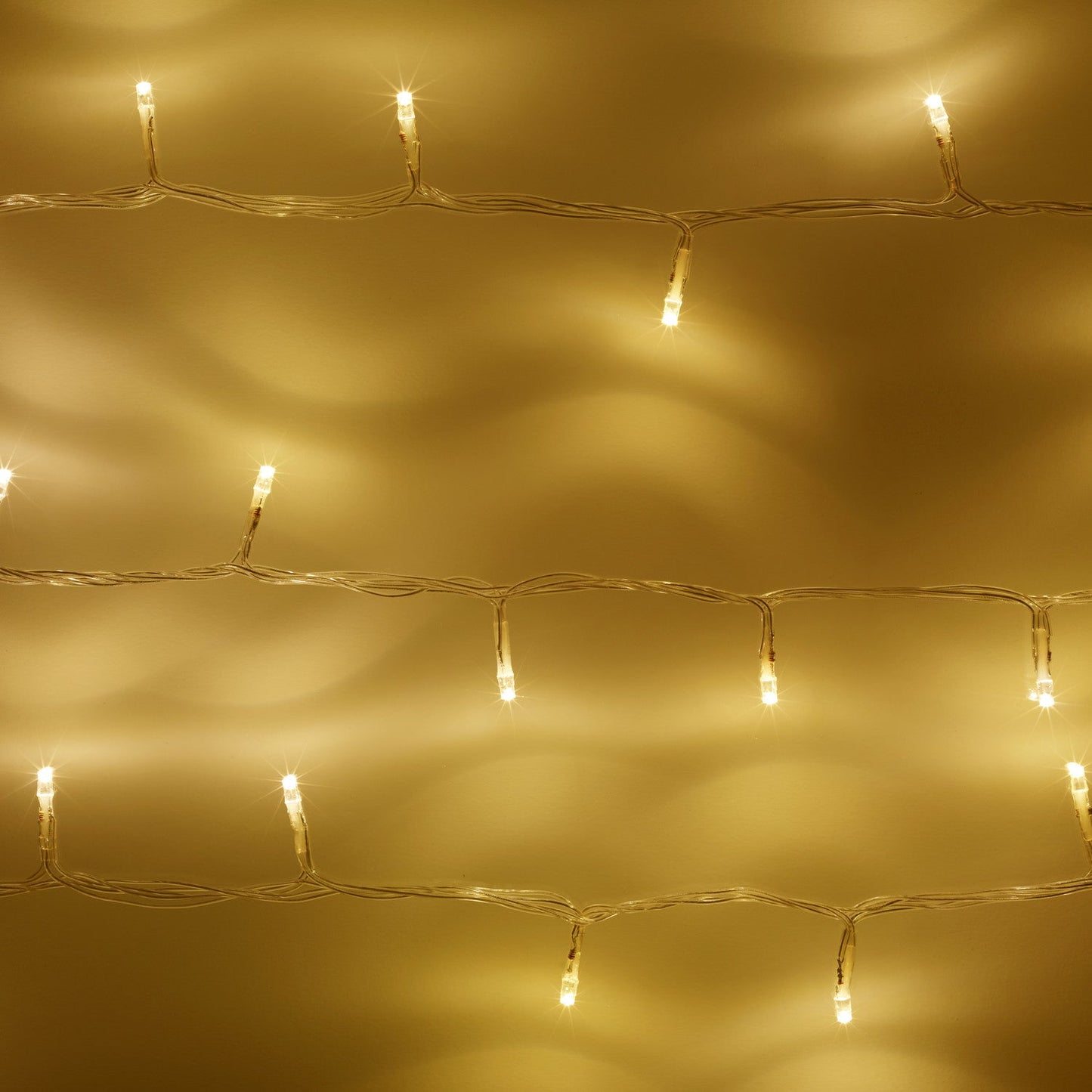 200 Warm White LED Outdoor Battery Fairy Lights On Clear Cable