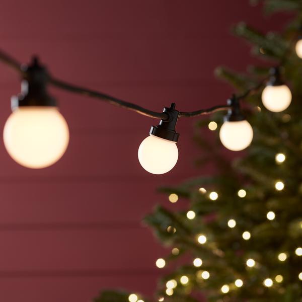 Pro Connect 5m 10 Warm White Connectable Festoon Lights Black Cable